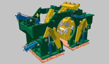 metal downcoiler 3D model for steel processing equipment