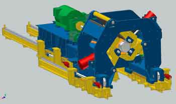 downcoiler 3D model for rolling mills